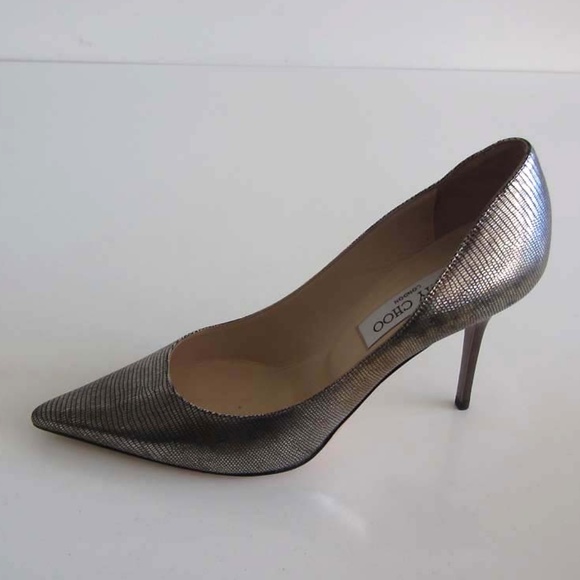 new JIMMY CHOO Agnes metallic lizard print pump 37 - Picture 3 of 8
